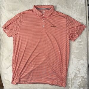 Puma Orange and White Striped Polo Shirt Brickyard Golf Course